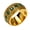 Gold Green, variant on Mens Vintage Baroque Wide Band Ring Beaded Edge Square Cut CZ Gemstone Statement Jewelry for Retro Daily Party Outfit Stainless Steel Gold Plated Green Size 6