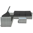 thumbnail image 6 of Patiojoy 8-Piece Outdoor Wicker Rattan Conversation Sofa Set w/ Storage Table Black, 6 of 7