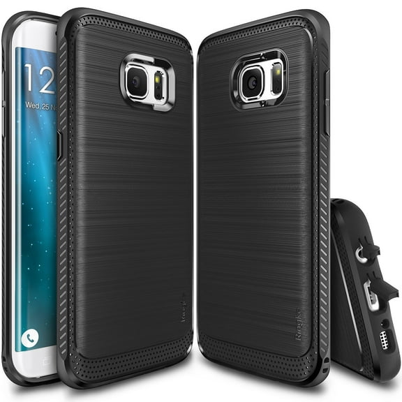 Samsung Galaxy S7 Edge Case, Ringke [Black] ONYX Series Improved Strength Flexible TPU Defensive Case