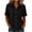 Black, variant on Summer Tops for Women Summer Casual Fashion Flared Front Button Up Shirt with Back Pleats Short Sleeve Top