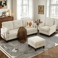 thumbnail image 3 of Soscana Convertible Sectional Sofa & Accent Chair,3 Seat L Shaped Couch with Reversible Storage Ottoman&Side Pockets, for Living Room Office Apartment Apt, 3 of 8