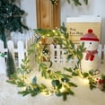 thumbnail image 2 of WKSCLPAI Christmas Garland with Lights 6.6FT Artificial Green Needles-pines Silver Berries Vines with Lights And Vines Suitable For Indoor Decoration An Ideal Gift for Friendes, 2 of 5