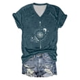 thumbnail image 4 of Women Summer Tops Ladies Fashion Loose V Neck T Shirt Small Pocket Shirts Elegant Women Long Sleeve Fall Tops Outdoor Xx Womens Womens Athletic Long Sleeve Shirts Cute Fall for Lady Running Green L, 4 of 4