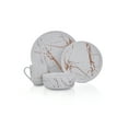 thumbnail image 4 of Stone Lain 16 Pieces Porcelain Gold Splash White Round Dinnerware set, Kitchen Dishes, Hip Cups, Plates, Bowls, 4 of 14
