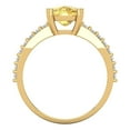 thumbnail image 4 of 3.96ct cushion cut yellow Zircon 18k yellow gold Bridal Wedding Engagement Promise Anniversary Ring for Women size 4.25, 4 of 7