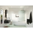 thumbnail image 4 of Glass Warehouse Gaia 30 in. x 58.25 in. Single Fixed Frameless Fluted Frosted Bath Panel Shower Tub Door Brushed Nickel Nickel Finish, 4 of 5