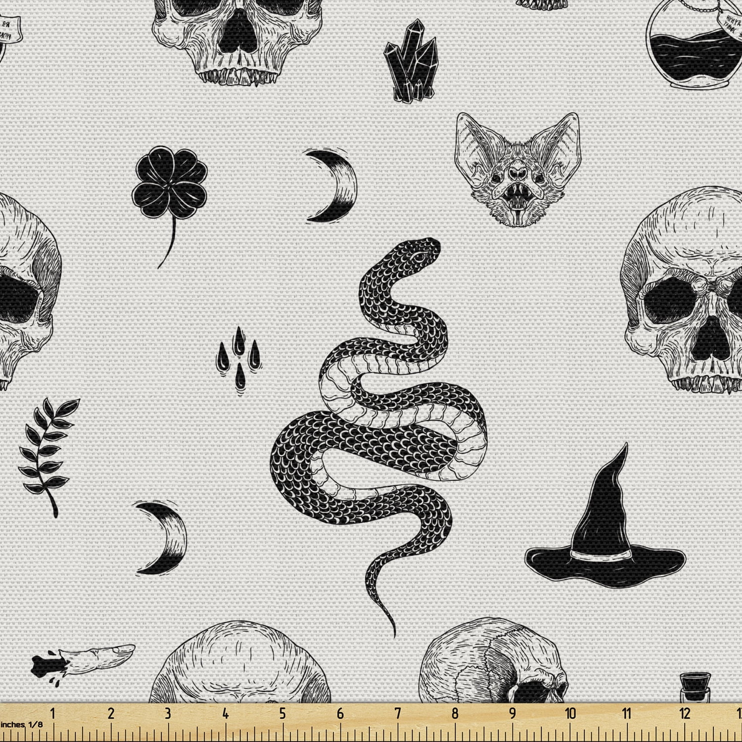 For Sewing Quilting Home Decor Rug Making Quick Delivery 100% Polyester Halloween Spooky Horror Fabric By The Yard/Half Yard