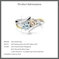 thumbnail image 5 of Gem Stone King 925 Silver and 10K Yellow Gold Peach Morganite Sky Blue Topaz and White Lab Grown Diamond Women Ring (1.12 Cttw, Round 5MM, Gemstone Birthstone, Size 8), 5 of 5