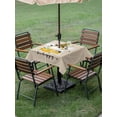 thumbnail image 4 of Outdoor Tablecloths with Umbrella Hole & Zipper, Bees Gnomes 60x60 Inch Square Tablecloths, Spring Floral Daisy Farmhouse Rustic Waterproof Table Cloth, Patio/Pool/Picnic Table Covers, 4 of 8