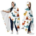 thumbnail image 2 of Wearable Blanket,White Dinosaurs Volcanoes Names Pattern Hooded Wearable Flannel Blanket for Adults & Teens,Winter Poncho Shawl Wrap Cape Cozy Anti-Pill,60"x80", 2 of 5