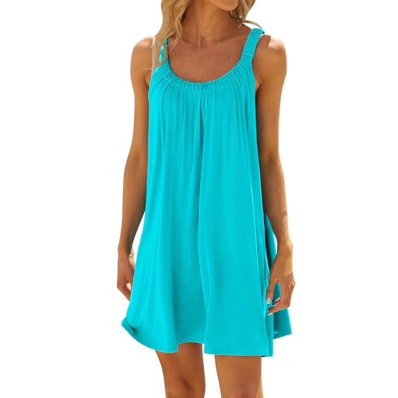 For Women Dresses Beach Bikini Beachwear Coverups Vacation Short Halter Striped V Neck Womens Dress