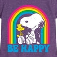 thumbnail image 3 of Peanuts - Be Happy Rainbow - Toddler & Youth Girls Short Sleeve Graphic T-Shirt, 3 of 6
