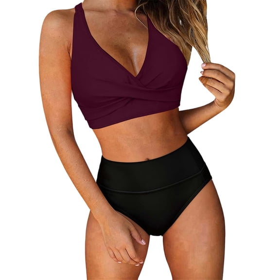 CONZONE Womens Period Tankini Sets 2 Peice Swimsuits for Women Menstrual Leakproof Swim Bottoms Solid Color Lightweight Summer Beach Bathing Suits