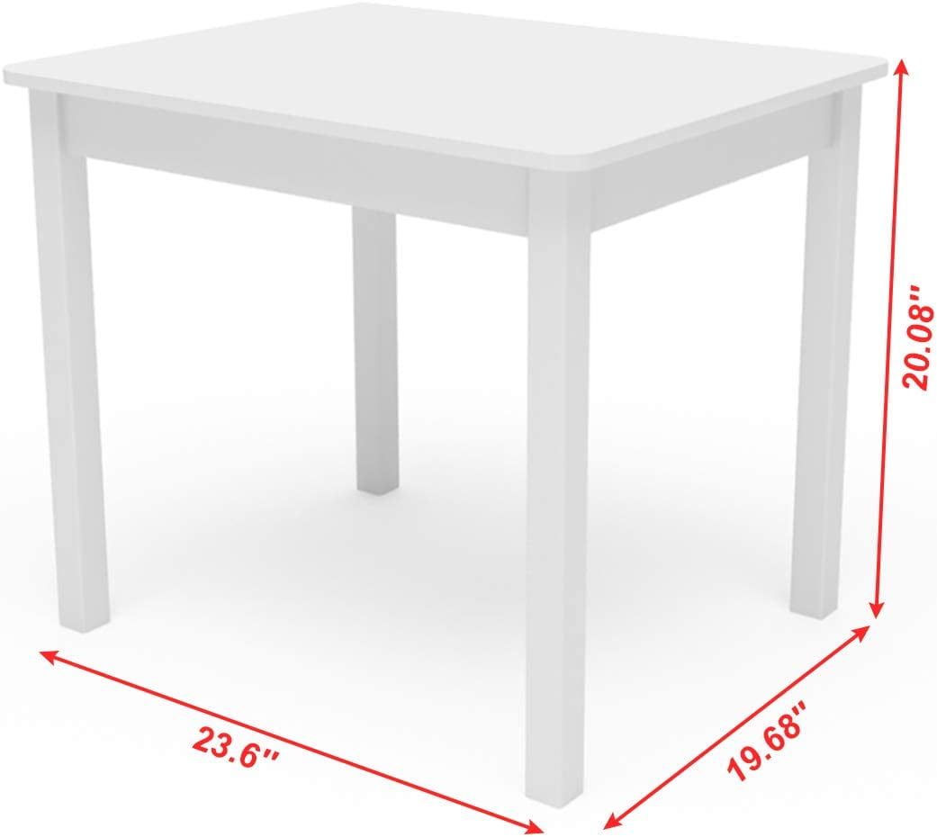 Aromei Kids Wood Table for Reading, Eating, Solid Children’s Play Table Kids Room Furniture, White