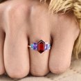 thumbnail image 4 of SHREENATHJEWELRY 8x6MM / 2Ct Hexagon Cut Garnet Engagement Ring- Alexandrite Cluster Wedding Ring Aquamarine Promise Ring January Birthstone Women Jewelry Christmas Gift For Girl, 4 of 7