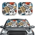 thumbnail image 2 of Kll French Food Windshield Sun Shade 2-Piece Foldable Car Front Window Sunshade For Most Sedans Suv Truck- Medium, 2 of 7