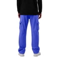 thumbnail image 5 of Plus Size Wide Leg Baggy Sweatpants for Men Elastic Waist Cargo Jogger Pants with Side Pockets for Gym Lounge Casual Wear Royal Blue XL, 5 of 8