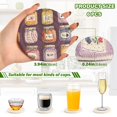thumbnail image 2 of Yayeee 6 PCS Drink Coasters with Holder Set Woven Absorbent Round Tabletop Hot Pad, Purple Jam, 2 of 7
