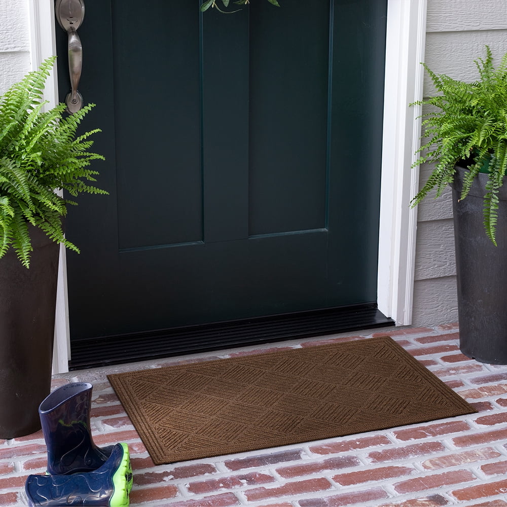 Mohawk Home Parquet Impressions Jacquard Low Pile Non-slip All Weather Indoor/Outdoor Door Mat, Copper. 1'6" x 2'6"