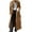 Dark khaki, variant on Spring Fall Long Sleeved Women Casual Faux Suede Coat Double Breasted Long Trench Coat with Belt