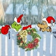 thumbnail image 2 of YUNOVA Christmas Fence Peeker Decorations, 1000GSM Grinch and Dog Outdoor Yard Signs, Waterproof Corrugated Plastic Holiday Decor for Garden Fence, 2 of 7
