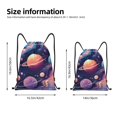 thumbnail image 4 of Drawstring Backpack - Planet Pastel Galaxy Splash Proof Small Drawstring Gym Bag for Women Men, Cinch Sports String Bag Backpack for Travel Swimming Beach, 4 of 8