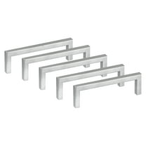 Design House Portico 5-Pack Modern 3.8" Center-to-Center Square Cabinet Pulls, Polished Chrome