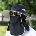 thumbnail image 4 of OIOLOYJM Fishing Hat for Men with Face Neck Flap UPF Sun Protection Removable Breathable Cap with Wide Brim Summer Outdoor Hiking Sun Hat Dark Gray, 4 of 4