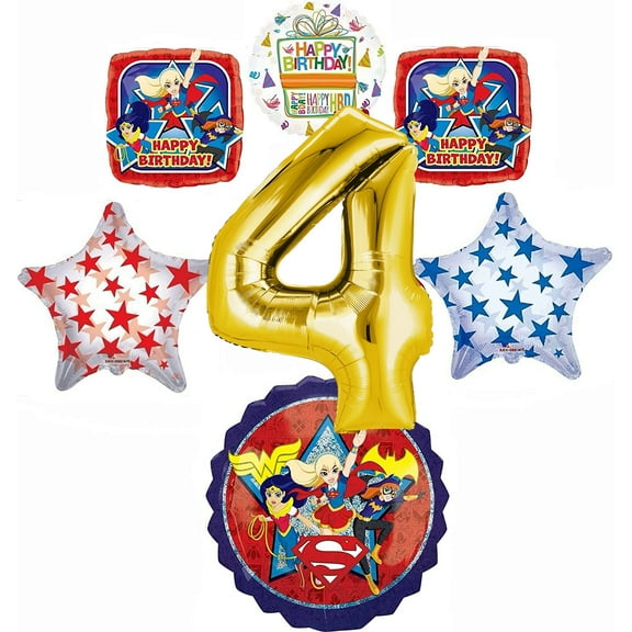 DC Super Hero Girls 4th Birthday Party Supplies and Balloon Decorations
