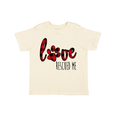 

Inktastic Love Rescued Me Paw Print in Plaid Gift Toddler Boy or Toddler Girl T-Shirt