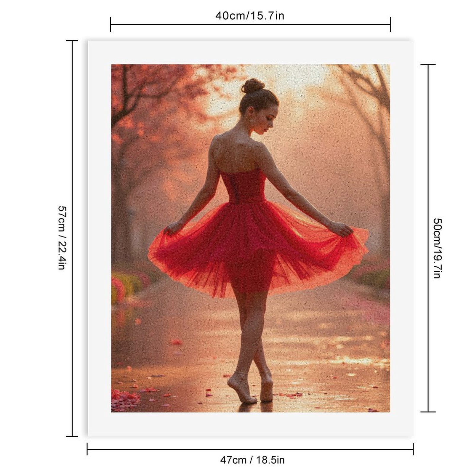 Paint by Numbers Kit for Adults, Sunset Ballet Red Dress Dancer Paint by Numbers, Easy Paint by Numbers Kit for Adults Beginner, DIY Adult Paint by Number Kits on Canvas, Home Decor