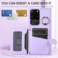 thumbnail image 3 of Phone Case for Samsung Galaxy S20 Ultra 5G Wallet Cover with Screen Protector and Ring Stand Credit Card Holder Slot Crossbody Strap Cell S20ultra 20S S 20 A20 S2O 20ultra G5 Women Girls Men Purple, 3 of 13