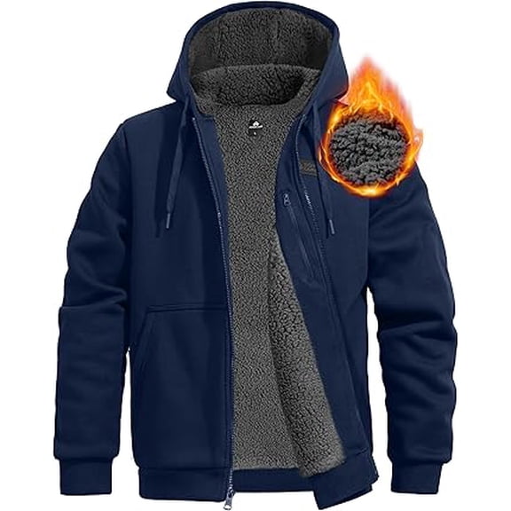 Pioneer Camp Men's Full Zip Sherpa Lined Jacket with 3 Pockets