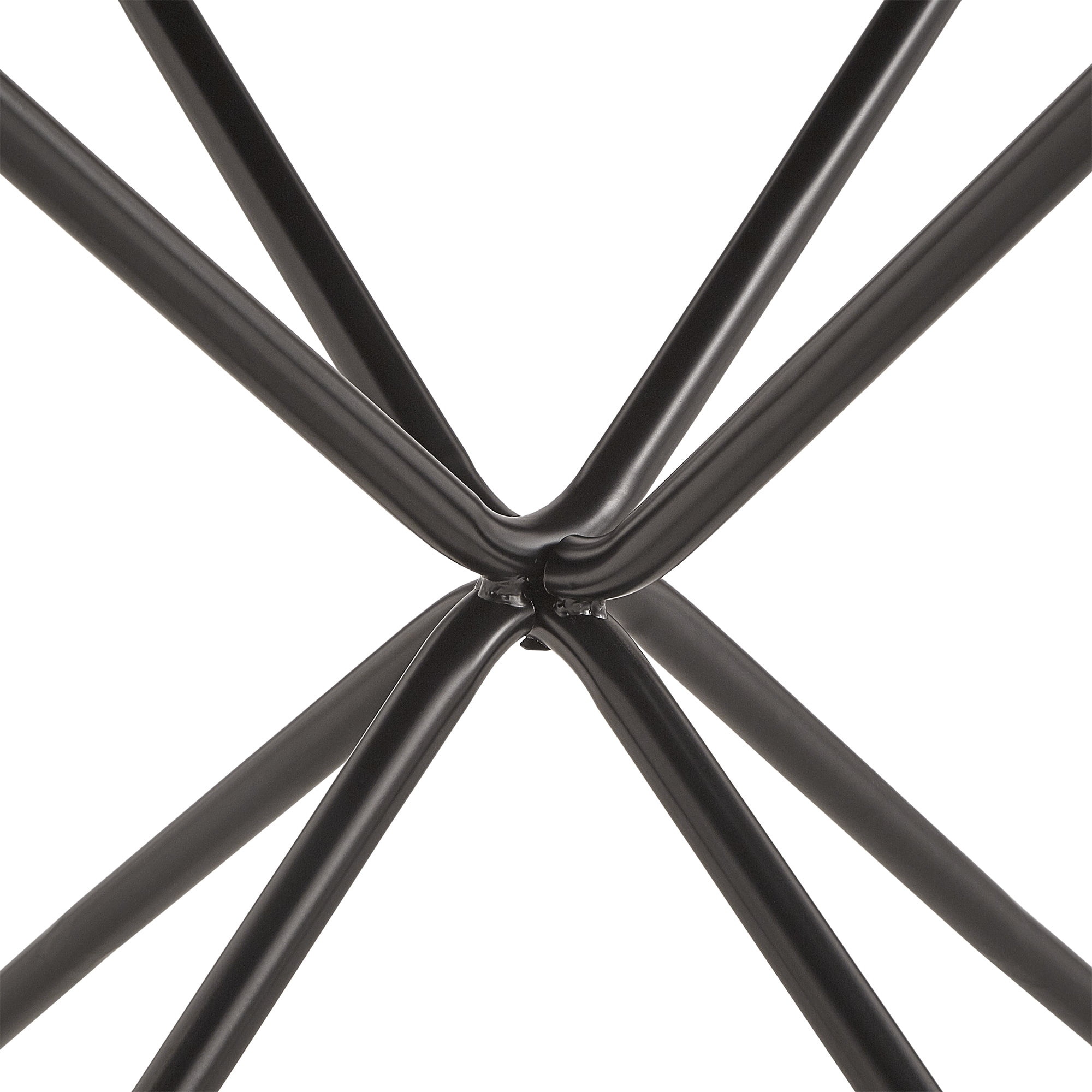 Weston Home Delong Walnut Finish 42-inch Round Dining Table With Black Iron Legs