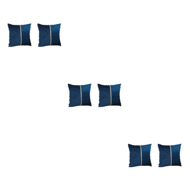 Funda de almohada decorativa Moyic 2 piezas poliéster rayas doradas azul oscuro