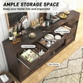 thumbnail image 5 of Farmhouse Buffet Cabinet, 70” Large Sideboard Cabinet with 3 Drawer, Rustic Storage Cabinets with Sliding Barn Door, Coffee Bar for Dinning Room, Kitchen, Hallway, and Living Room, Brown, 5 of 9