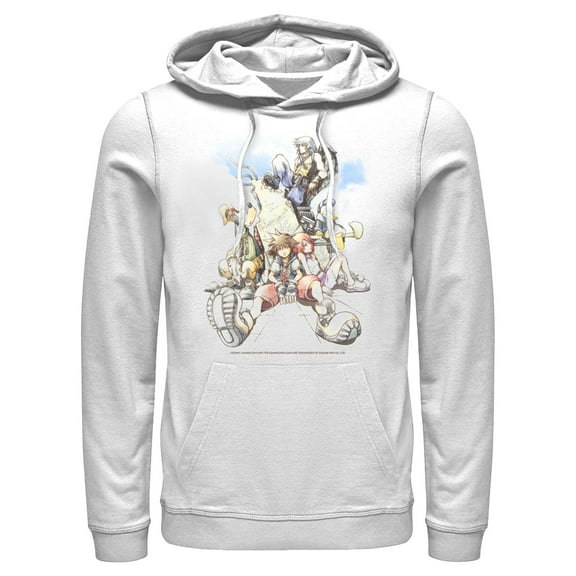 Men's Kingdom Hearts Final Mix Box Art  Pull Over Hoodie White Medium