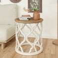 thumbnail image 4 of COZAYH Farmhouse End Table, Distressed Tray Top Side Table for Living Room Small Space, Round, White, 4 of 8