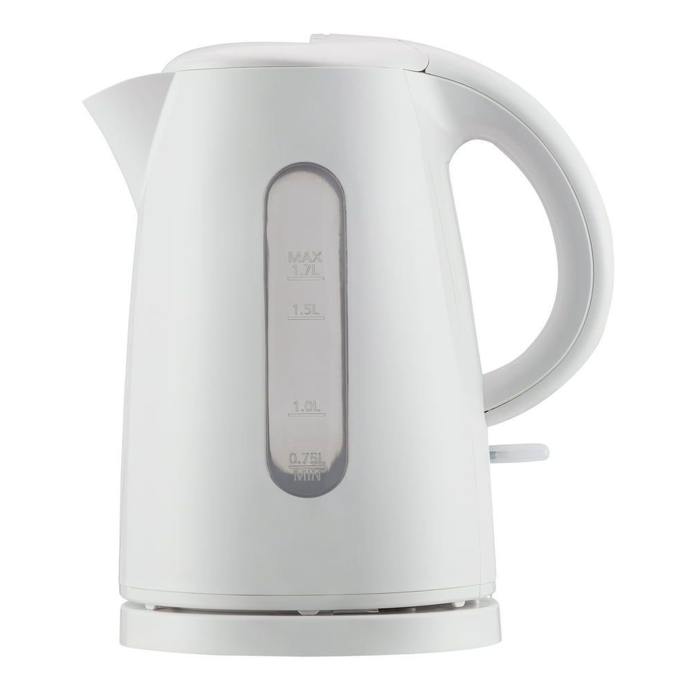 Mainstays 1.7-Liter Plastic Electric Kettle, White