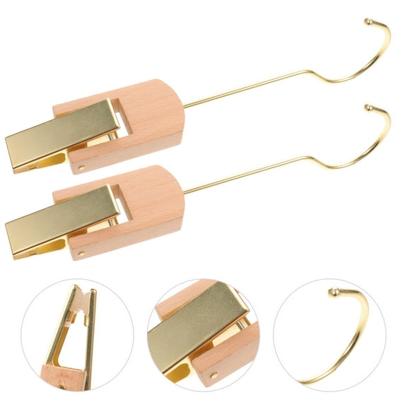 LEORX Multi-Functional Wooden and Acrylic Clothes Store Hangers for Home Use 2Pcs