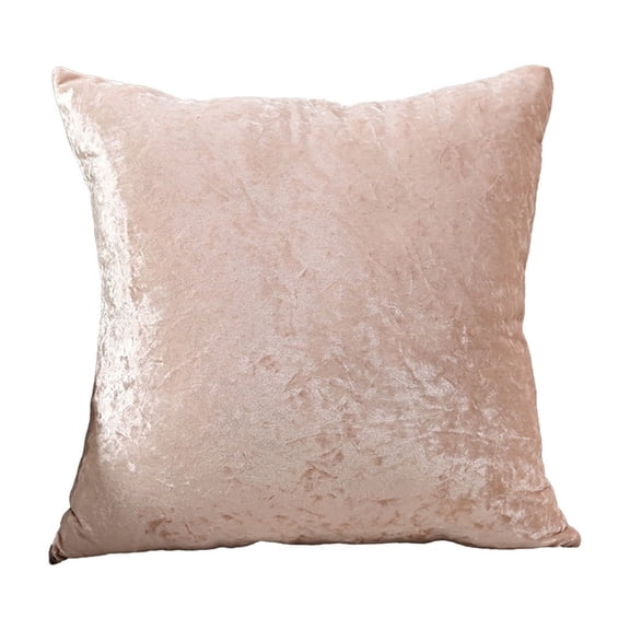 Cinvoph 18"x18" Velvet Throw Pillow Covers Decorative Pillow Cover Solid Minimalist Machine Washable Pillow Cases for Living Room Bed Car Office Decor, Pink