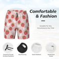 thumbnail image 4 of Kdxio Floral Strawberr Print Men's Swim Trunks with Compression Liner 7 Inch Inseam Quick Dry Swim Shorts, 4 of 7