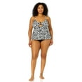 thumbnail image 4 of Anne Cole Women's Plus Size Wild Cat Ring Easy Tankini Swim Top Multi 20W New, 4 of 7