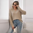 thumbnail image 4 of MLDRA Women's Sweaters Ribbed Knit Pullover Polo V Neck Collar Long Sleeve Knitwear Tops, 4 of 7