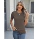 thumbnail image 2 of Jersey de manga corta Micoson Cable Knit para mujer, color café XXL, 2 of 5