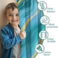 thumbnail image 3 of Blackout Kids Curtains,Teal Gold Marble Childrens Insulated Curtains Set Of 2,Bedroom Essentials,Toddler Room Decor 42x63in(106x160cm), 3 of 4