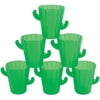 Fun Express Set of 12 Pieces Plastic Cactus Shot Glasses, Each Holds 2 oz, BPA Free Plastic, Fiesta and Cinco de Mayo Party Supplies, Green