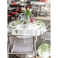 thumbnail image 4 of Outdoor Tablecloth with Umbrella Hole and Zipper, Sage Green Gradient Round Table Cloth 60 Inch Waterproof Tablecloth, Abstract Polka Dots Vintage Modern Art Picnic Table Cover for Patio Camping, 4 of 7