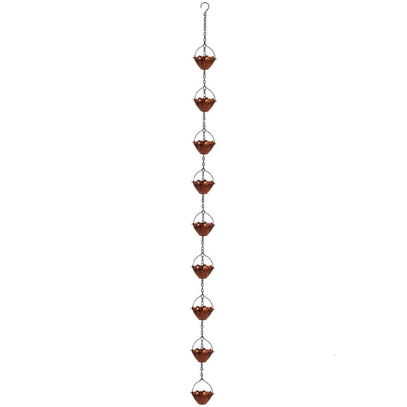hejhncii Vintage Rain Catchers Chain Metal Flower Cup Design Garden Water Flows Solution