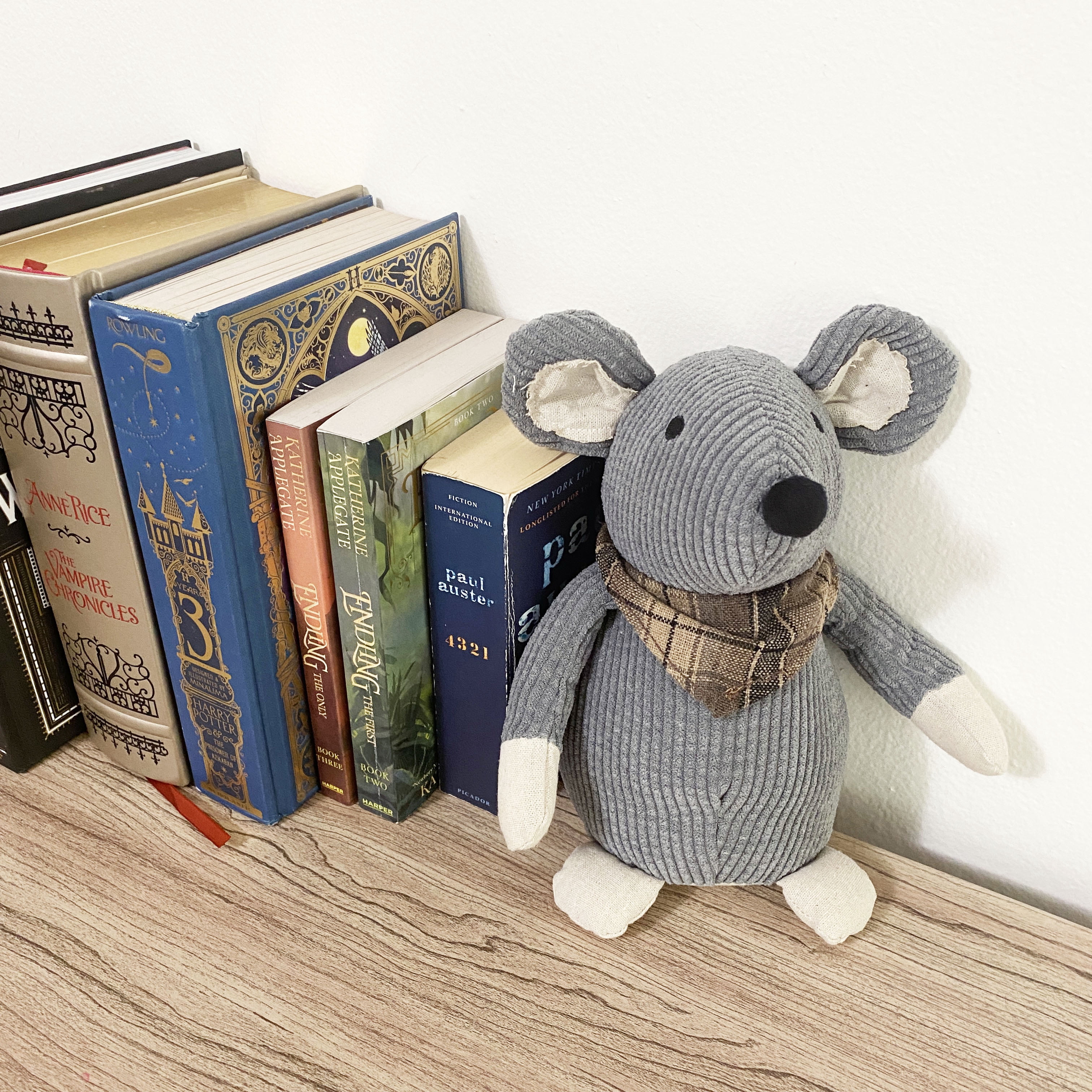 Decorative Mouse Door Stopper - Weighted Animal Doorstop, 2.3 lb., Functional and Cute, Corduroy Fabric - Keeps Doors Open and Prevents Slamming, Perfect for Home or Office - Gray